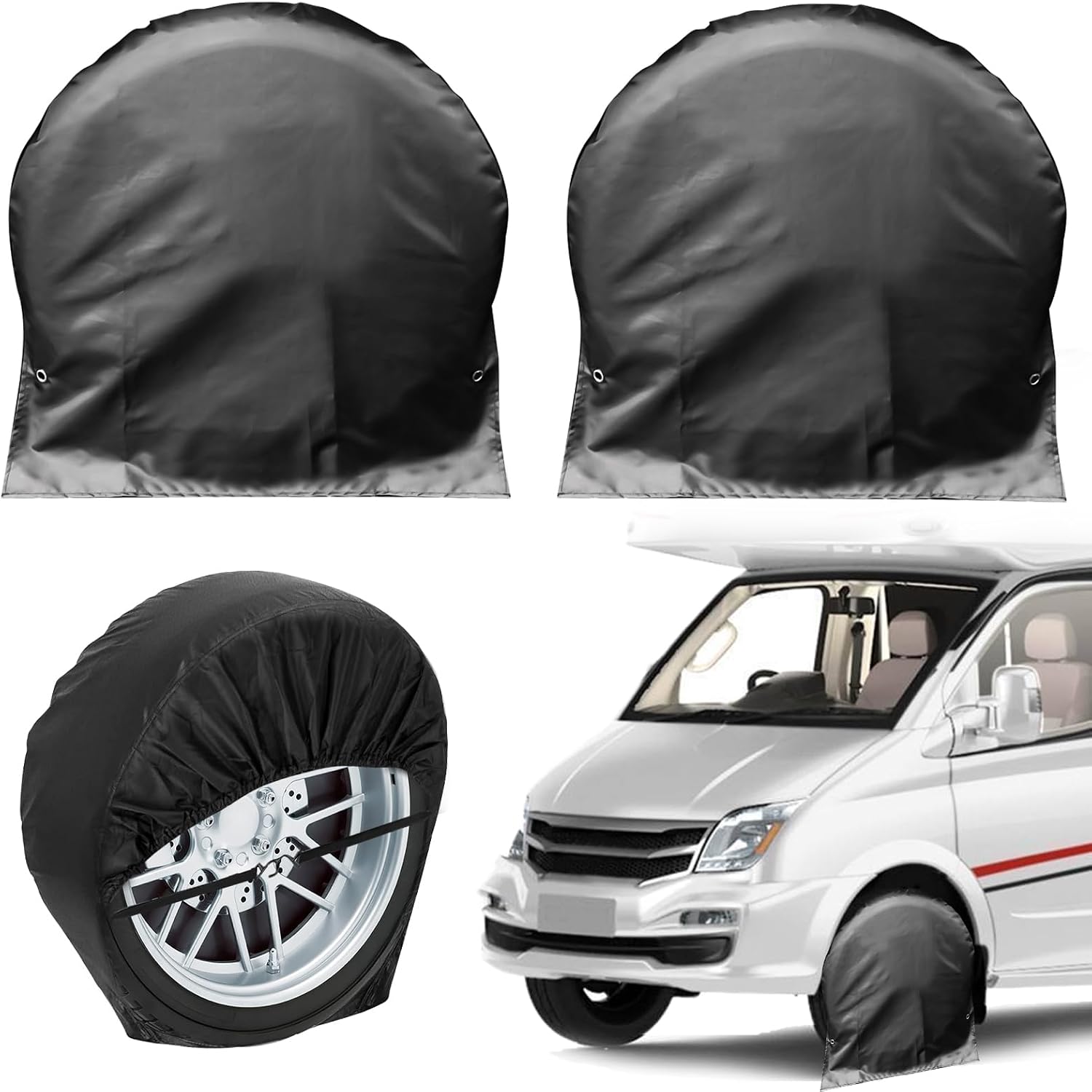 Reserveradabdeckung — 2 Stück, 72.5 × 72.5cm, schwarz