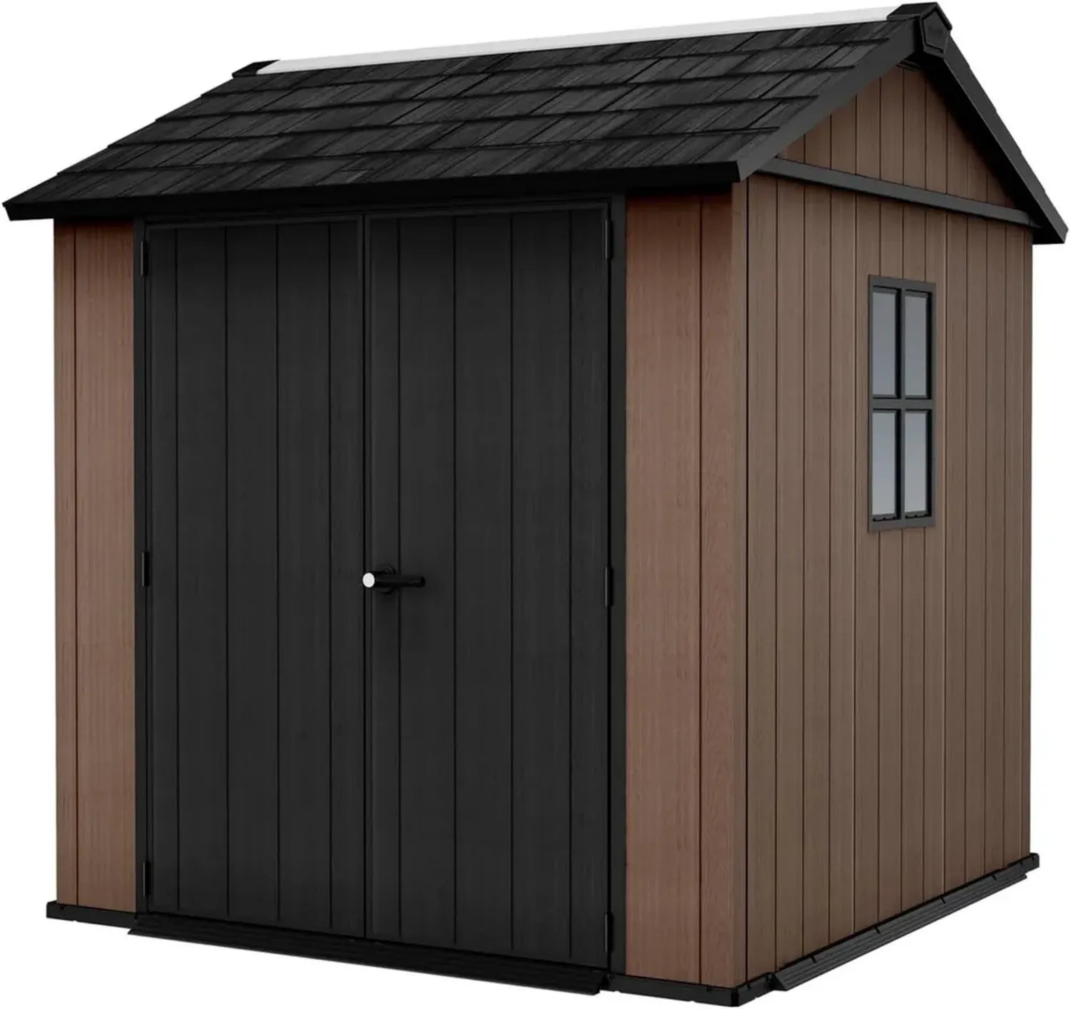 Keter Gartenhaus Newton 757/775, Holzoptik, Doppeltüren, Fenster, Braun, 4 m²