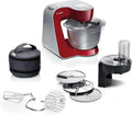 Bosch Küchenmaschine Serie 4, 1000 W, Edelstahl, planetarisches Rührwerk, vielseitige Schneidfunktionen, spülmaschinenfest, europäische Qualität, rot